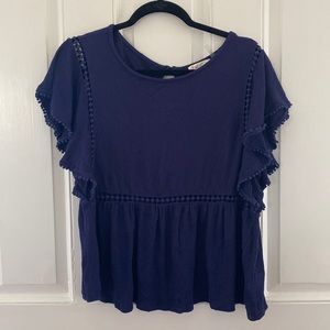 Navy Blue On the Road, anthropology blouse
